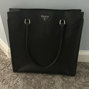 Black Prada leather tote